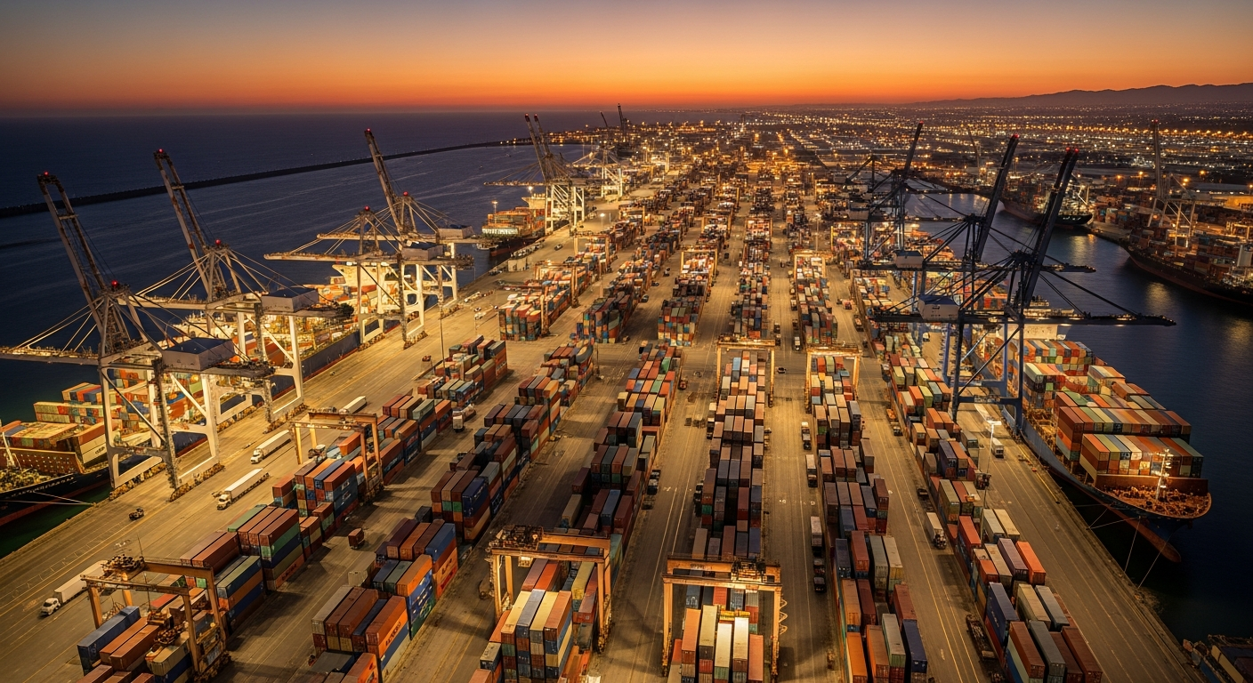 Intermodal port aerial view